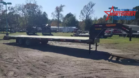 New 2026 Legend Trailers 32 FOOT (27+5) FLATBED GOOSENECK WITH 10K DUAL WHEEL TANDEM