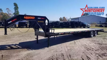 New 2026 Legend Trailers 32 FOOT (27+5) FLATBED GOOSENECK WITH 10K DUAL WHEEL TANDEM