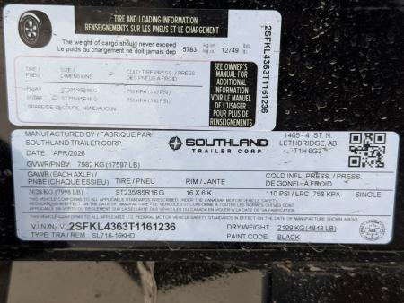 New 2026 Southland Trailers 7-16 Dump W/ 7 Gauge Floor 8K Axles