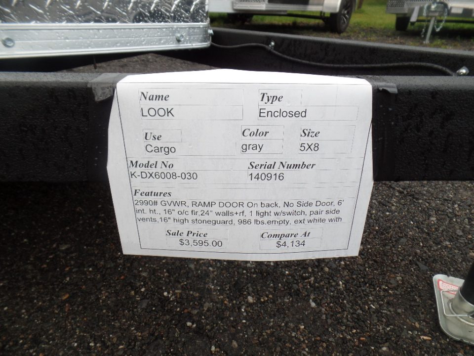 New 2026 Look Trailers 6X10 Single Axle Cargo / Enclosed Trailer