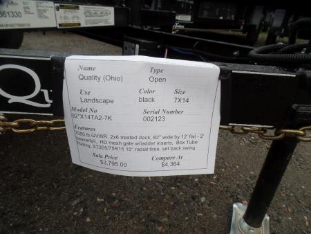 New 2026 Quality Trailers 7X14, 7X16, 7X18 - 7,000 lb. GVWR Landscape Trailer