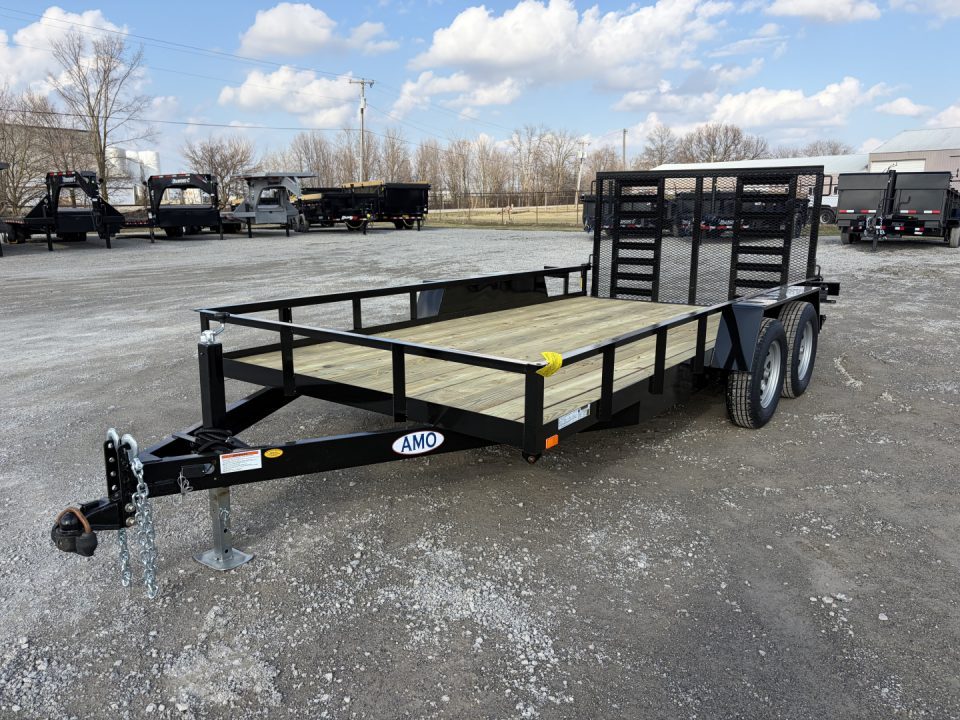 New 2026 AMO AL14TBXW (82" X 14') 7K Heavy Duty Landscape Utility Trailer