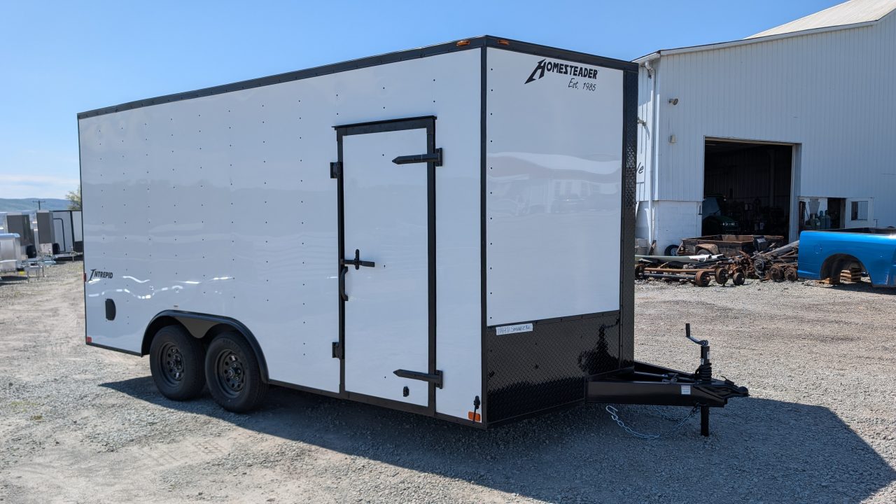 New 2026 Homesteader 8.5x16 Intrepid V-Nose Car Hauler w/ Ramp
