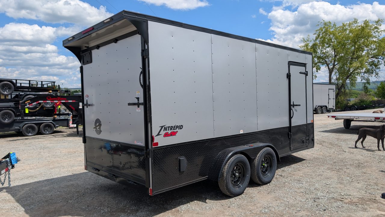New 2026 Homesteader 7x16 Intrepid "OHV" V-Nose Cargo Trailer w/ Ramp Door (84" INSIDE)