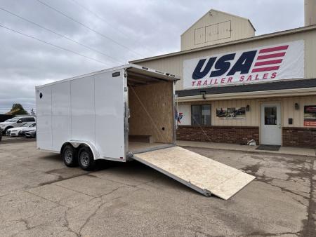 New 2026 Lightning Trailers 7.5X16 Aluminum V-Nose Ramp Door 7ft Int Hgt Cargo / Enclosed Trailer