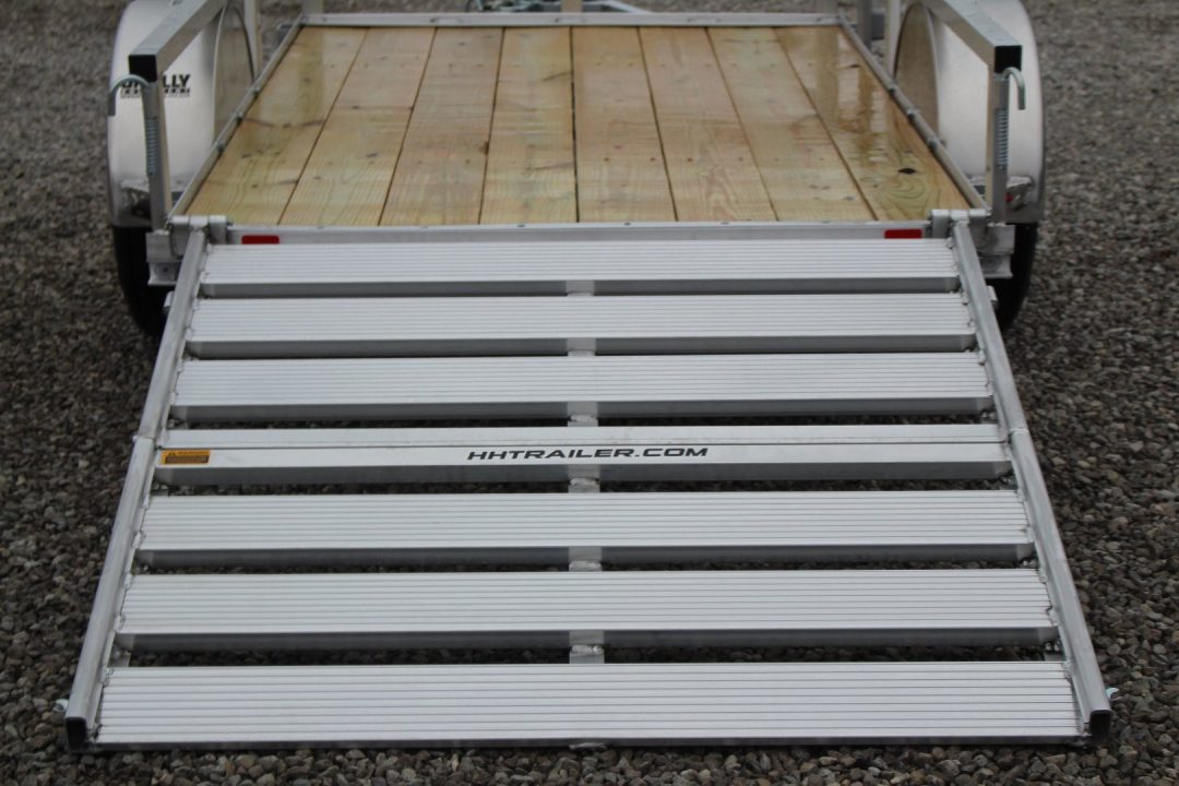 New 2026 H & H 5' x 8' Aluminum Utility Trailer - BiFold Ramp - 2990# GVW