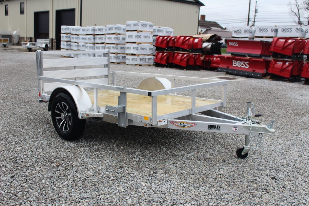 New 2026 H & H 5' x 8' Aluminum Utility Trailer - BiFold Ramp - 2990# GVW