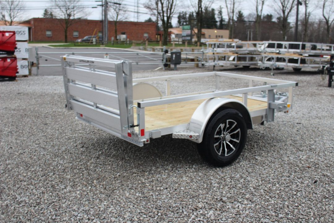 New 2026 H & H 5' x 8' Aluminum Utility Trailer - BiFold Ramp - 2990# GVW