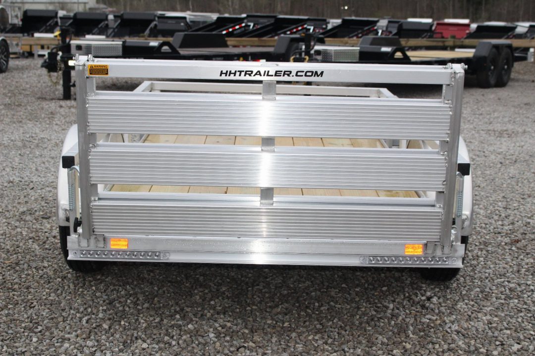 New 2026 H & H 5' x 8' Aluminum Utility Trailer - BiFold Ramp - 2990# GVW