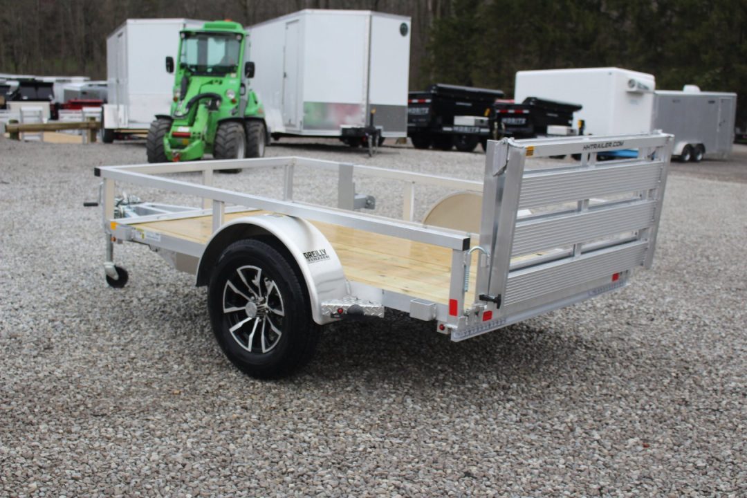 New 2026 H & H 5' x 8' Aluminum Utility Trailer - BiFold Ramp - 2990# GVW