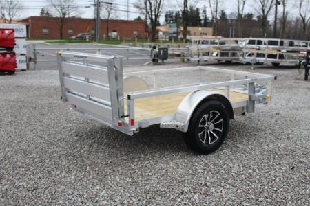 New 2026 H & H 5' x 8' Aluminum Utility Trailer - BiFold Ramp - 2990# GVW