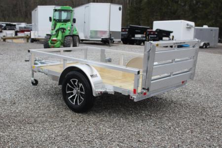 New 2026 H & H 5' x 8' Aluminum Utility Trailer - BiFold Ramp - 2990# GVW