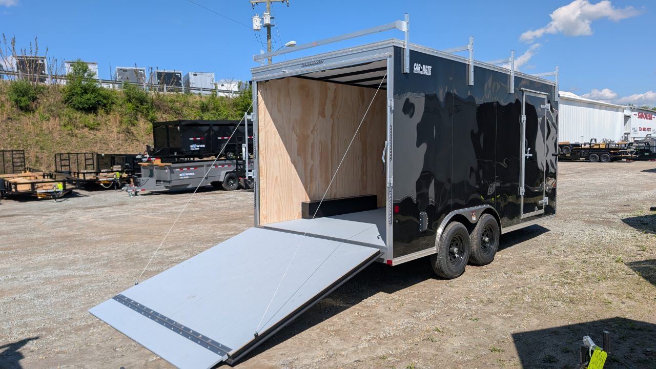 New 2026 Car Mate 8x16 HD Custom Contractor Trailer w/ RAMP DOOR (9990# GVW)