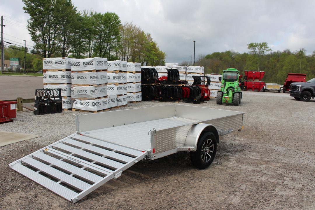 New 2026 H & H 6.4' x 10' Aluminum Utility Trailer - BiFold Ramp - 2990# GVW - SOLID SIDE