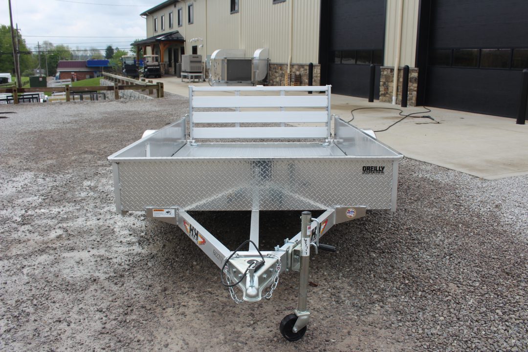 New 2026 H & H 6.4' x 10' Aluminum Utility Trailer - BiFold Ramp - 2990# GVW - SOLID SIDE