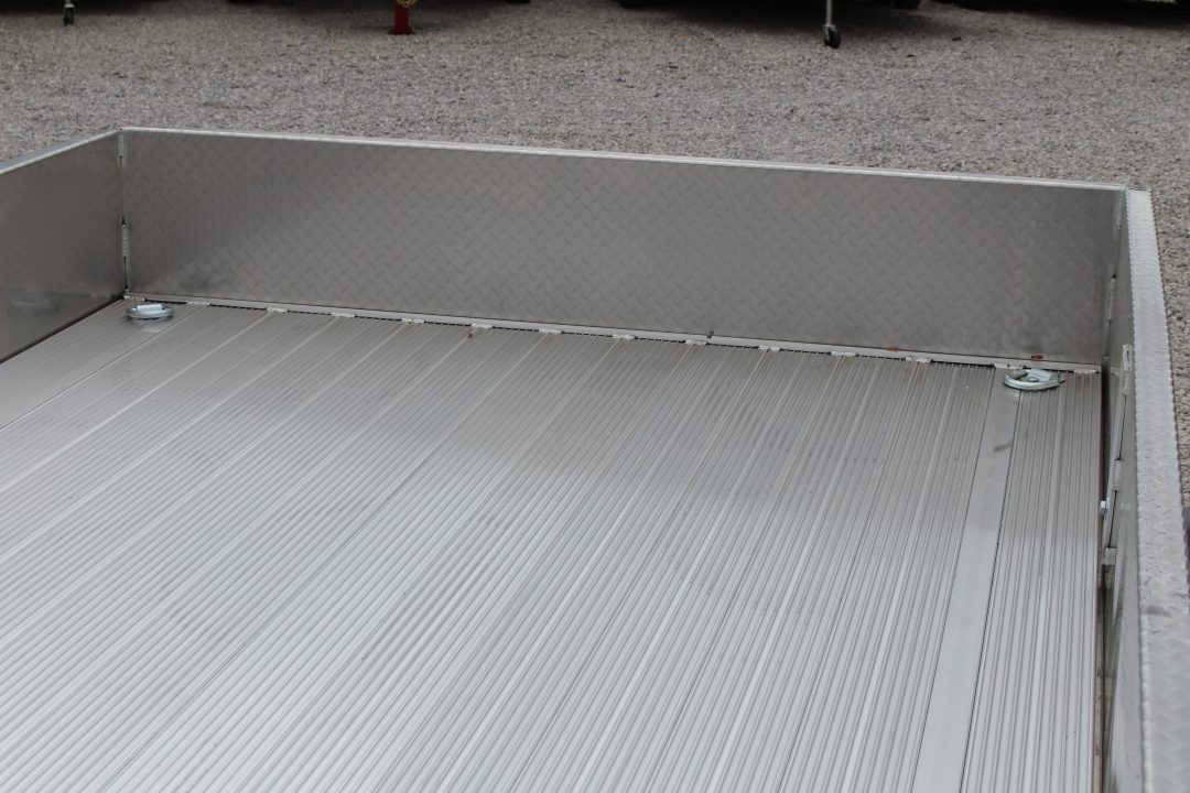 New 2026 H & H 6.4' x 12' Aluminum Utility Trailer - BiFold Ramp - 2990# GVW - SOLID SIDE
