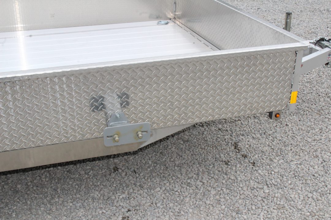 New 2026 H & H 6.4' x 12' Aluminum Utility Trailer - BiFold Ramp - 2990# GVW - SOLID SIDE