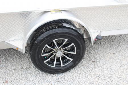 New 2026 H & H 6.4' x 12' Aluminum Utility Trailer - BiFold Ramp - 2990# GVW - SOLID SIDE