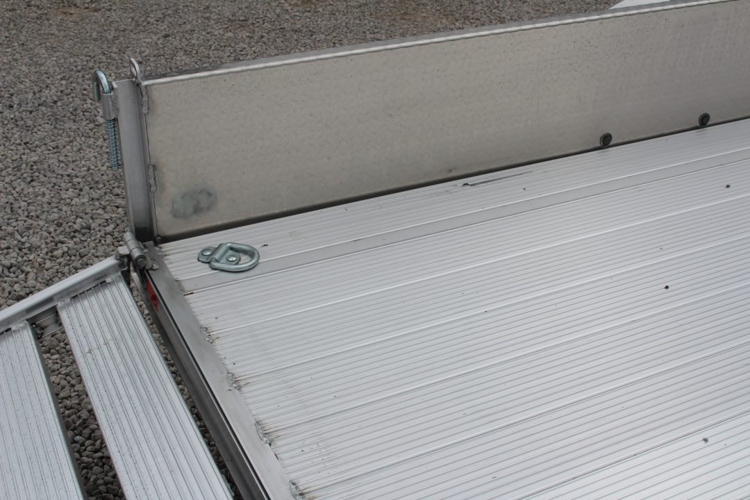 New 2026 H & H 6.4' x 12' Aluminum Utility Trailer - BiFold Ramp - 2990# GVW - SOLID SIDE