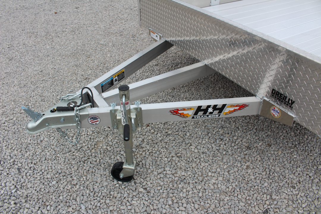 New 2026 H & H 6.4' x 12' Aluminum Utility Trailer - BiFold Ramp - 2990# GVW - SOLID SIDE