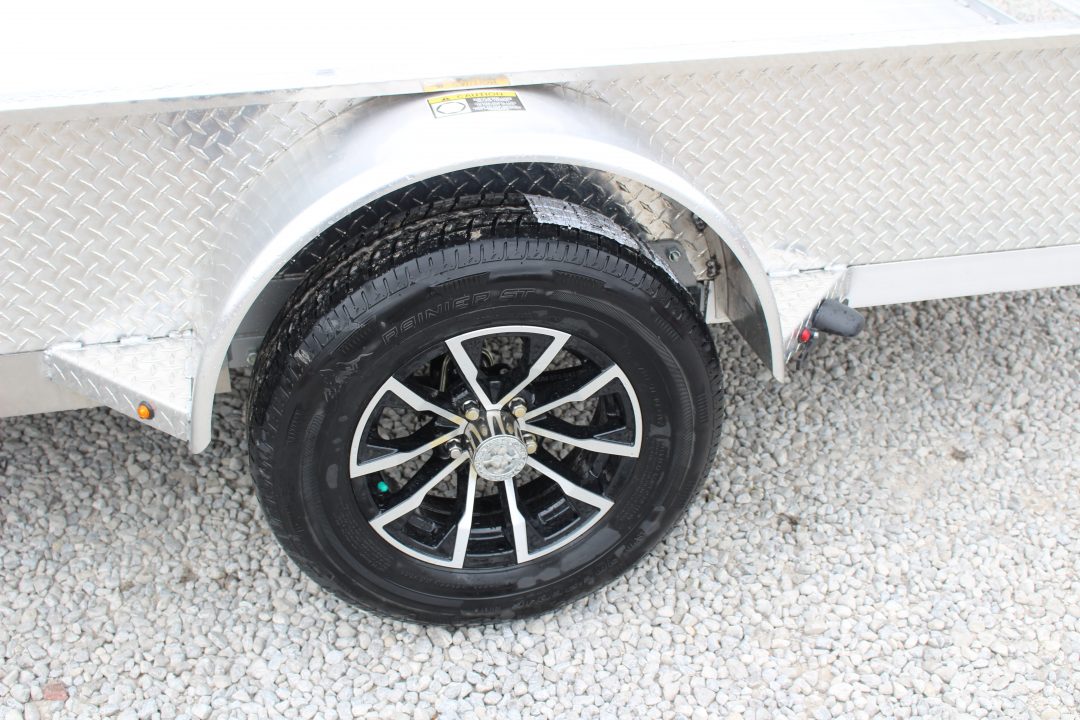 New 2026 H & H 6.4' x 12' Aluminum Utility Trailer - BiFold Ramp - 2990# GVW - SOLID SIDE