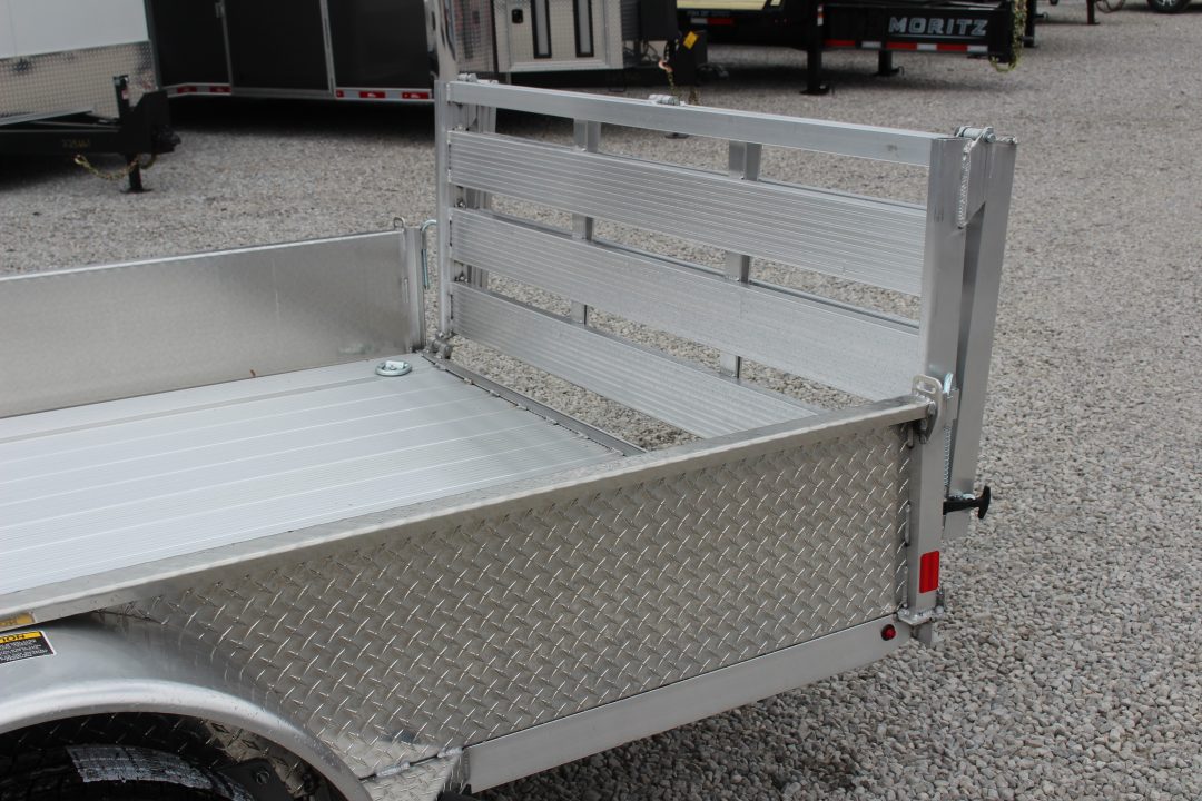 New 2026 H & H 6.4' x 12' Aluminum Utility Trailer - BiFold Ramp - 2990# GVW - SOLID SIDE