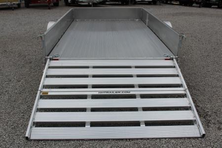 New 2026 H & H 6.4' x 12' Aluminum Utility Trailer - BiFold Ramp - 2990# GVW - SOLID SIDE