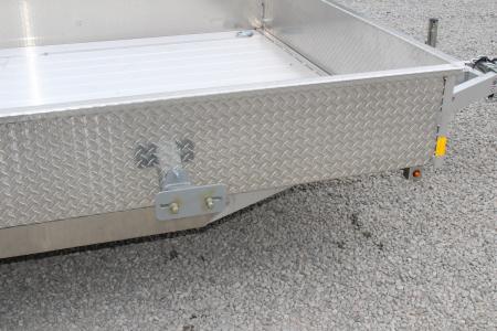 New 2026 H & H 6.4' x 12' Aluminum Utility Trailer - BiFold Ramp - 2990# GVW - SOLID SIDE