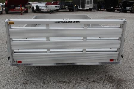 New 2026 H & H 6.4' x 12' Aluminum Utility Trailer - BiFold Ramp - 2990# GVW - SOLID SIDE
