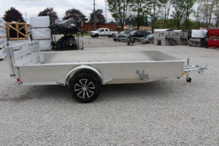 New 2026 H & H 6.4' x 12' Aluminum Utility Trailer - BiFold Ramp - 2990# GVW - SOLID SIDE