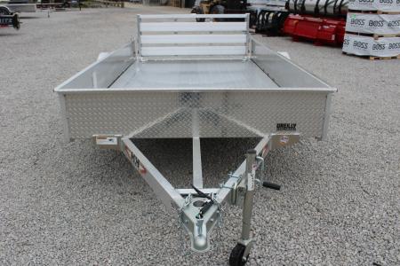 New 2026 H & H 6.4' x 12' Aluminum Utility Trailer - BiFold Ramp - 2990# GVW - SOLID SIDE