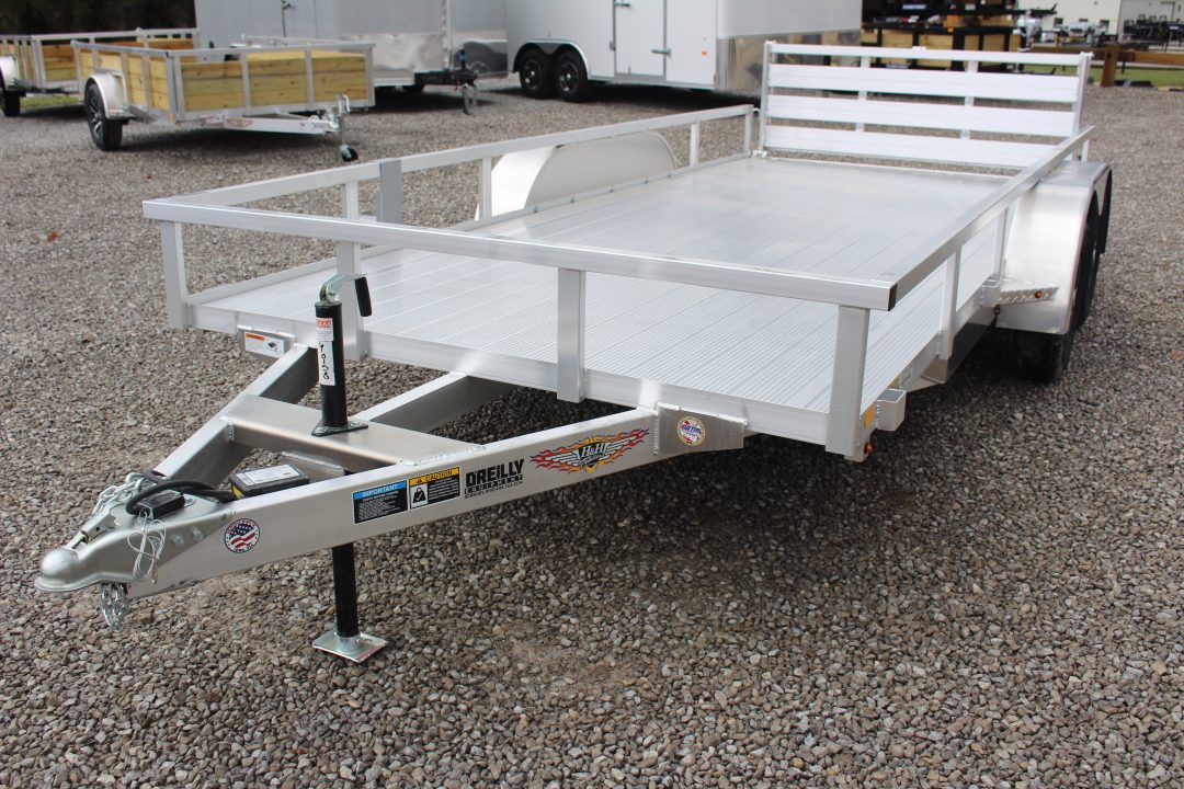 New 2026 H & H 6' 10" x 16' Aluminum Utility Trailer - BiFold Ramp - 7000# GVW