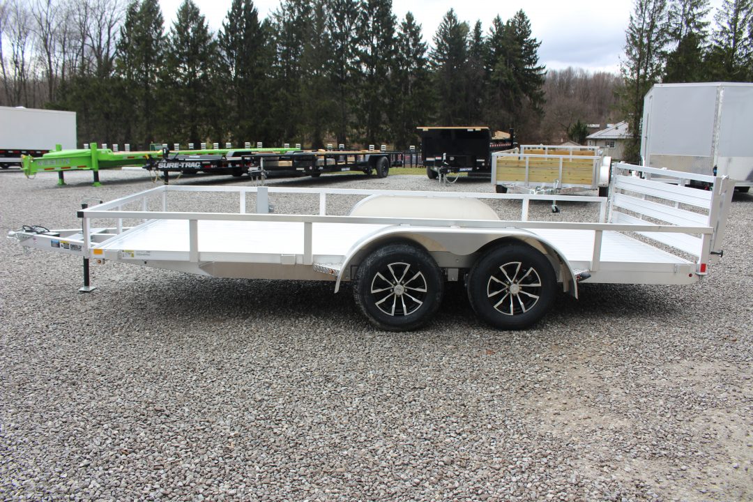 New 2026 H & H 6' 10" x 16' Aluminum Utility Trailer - BiFold Ramp - 7000# GVW