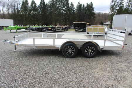 New 2026 H & H 6' 10" x 16' Aluminum Utility Trailer - BiFold Ramp - 7000# GVW