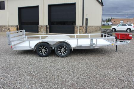 New 2026 H & H 6' 10" x 16' Aluminum Utility Trailer - BiFold Ramp - 7000# GVW