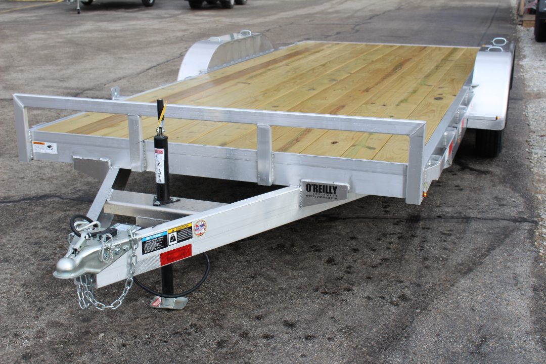 New 2026 H & H Trailer 7' x 18' Heavy Duty Aluminum Car Hauler - Slide In Ramps - 7000# GVW