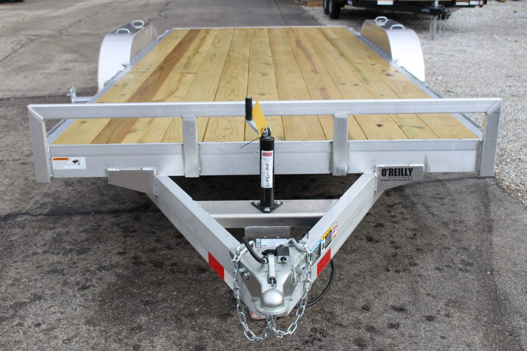 New 2026 H & H Trailer 7' x 18' Heavy Duty Aluminum Car Hauler - Slide In Ramps - 7000# GVW