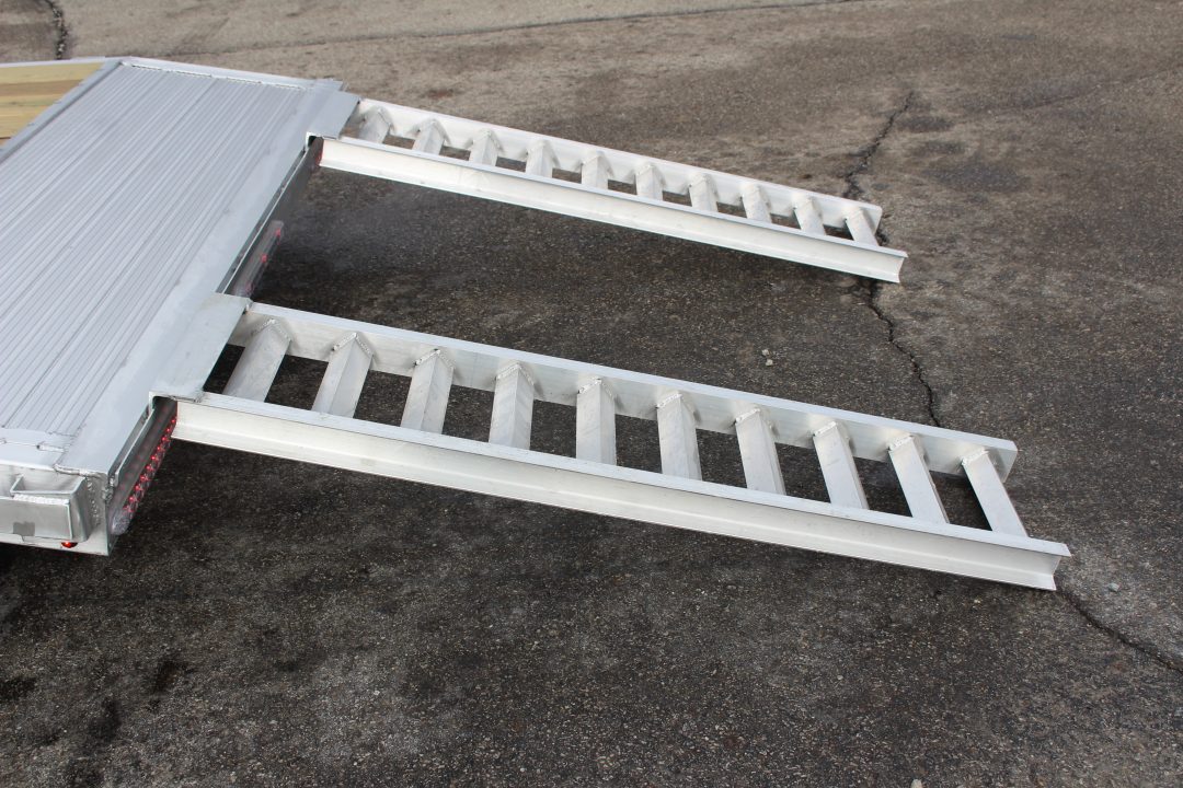 New 2026 H & H Trailer 7' x 18' Heavy Duty Aluminum Car Hauler - Slide In Ramps - 7000# GVW