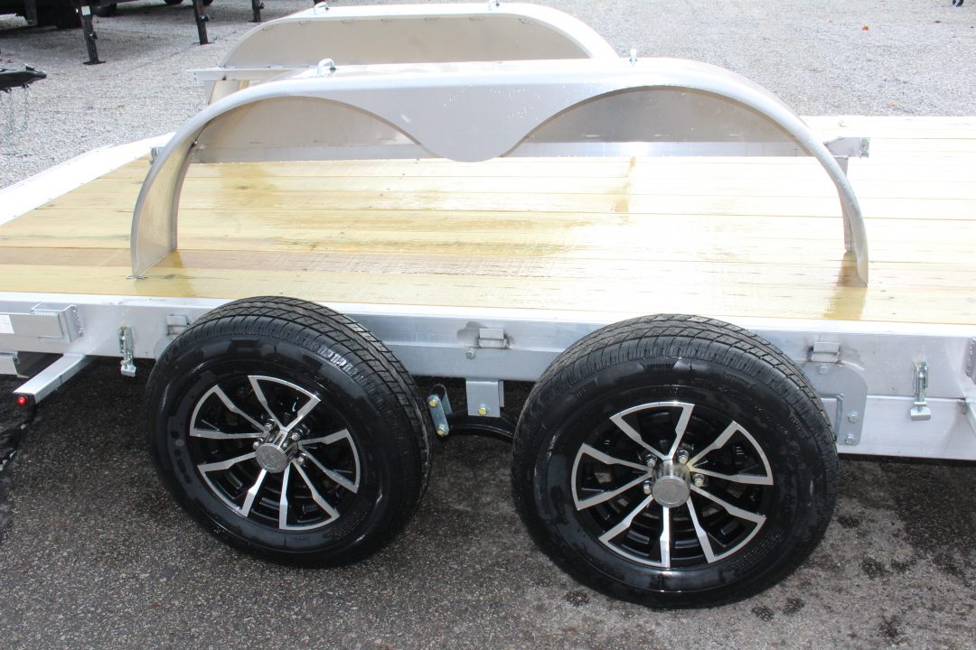 New 2026 H & H Trailer 7' x 18' Heavy Duty Aluminum Car Hauler - Slide In Ramps - 7000# GVW