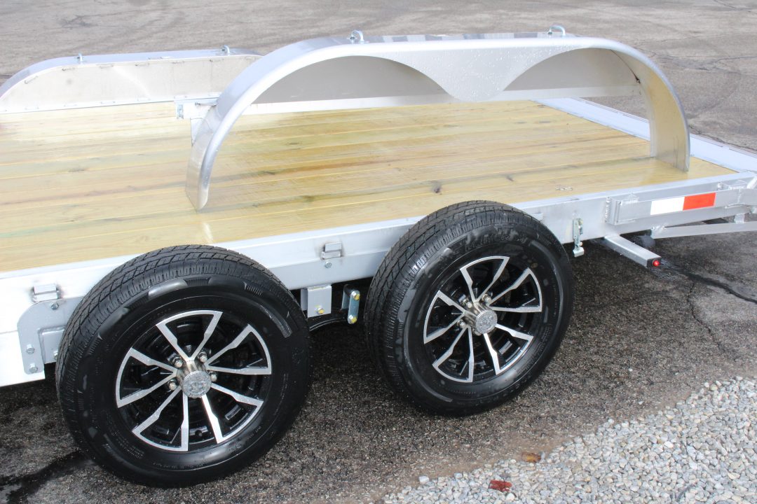 New 2026 H & H Trailer 7' x 18' Heavy Duty Aluminum Car Hauler - Slide In Ramps - 7000# GVW