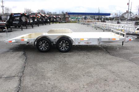 New 2026 H & H Trailer 7' x 18' Heavy Duty Aluminum Car Hauler - Slide In Ramps - 7000# GVW