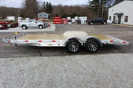 New 2026 H & H Trailer 7' x 18' Heavy Duty Aluminum Car Hauler - Slide In Ramps - 7000# GVW