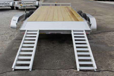 New 2026 H & H Trailer 7' x 18' Heavy Duty Aluminum Car Hauler - Slide In Ramps - 7000# GVW