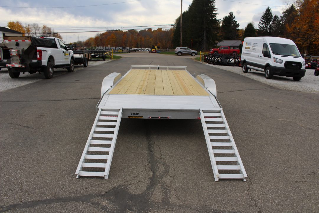 New 2026 H & H Trailer 7' x 18' Heavy Duty Aluminum Car Hauler - Slide In Ramps - 9900# GVW