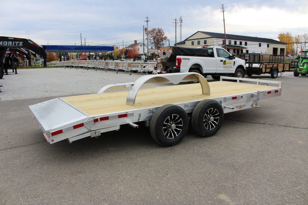New 2026 H & H Trailer 7' x 18' Heavy Duty Aluminum Car Hauler - Slide In Ramps - 9900# GVW