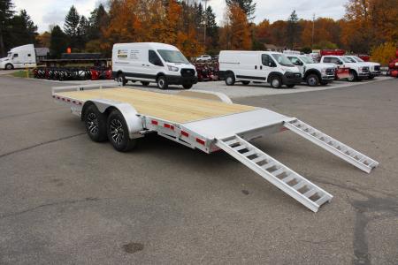New 2026 H & H Trailer 7' x 18' Heavy Duty Aluminum Car Hauler - Slide In Ramps - 9900# GVW