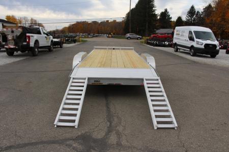 New 2026 H & H Trailer 7' x 18' Heavy Duty Aluminum Car Hauler - Slide In Ramps - 9900# GVW