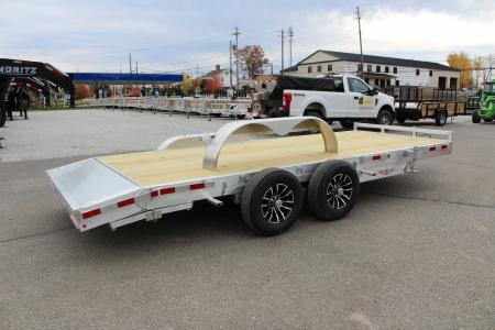 New 2026 H & H Trailer 7' x 18' Heavy Duty Aluminum Car Hauler - Slide In Ramps - 9900# GVW