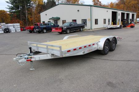 New 2026 H & H Trailer 7' x 18' Heavy Duty Aluminum Car Hauler - Slide In Ramps - 9900# GVW