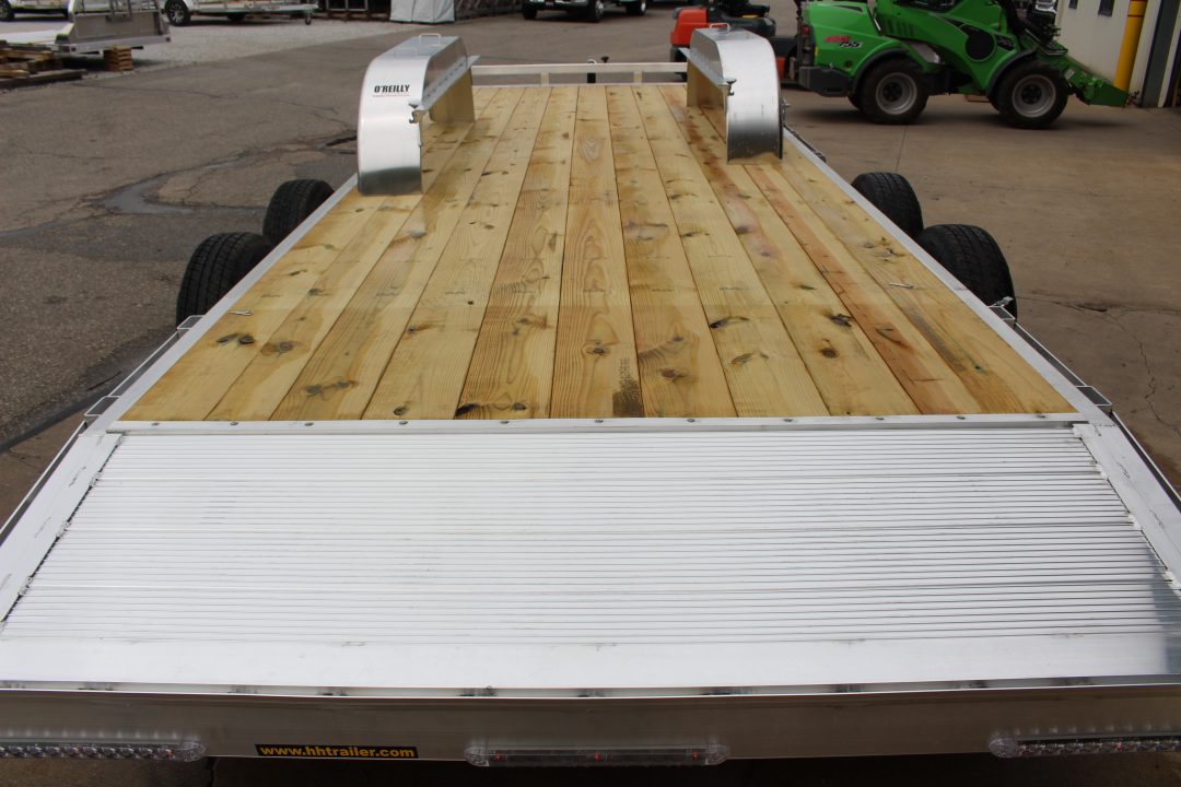 New 2026 H & H Trailer 7' x 20' Heavy Duty Aluminum Car Hauler - Slide In Ramps - 9900# GVW